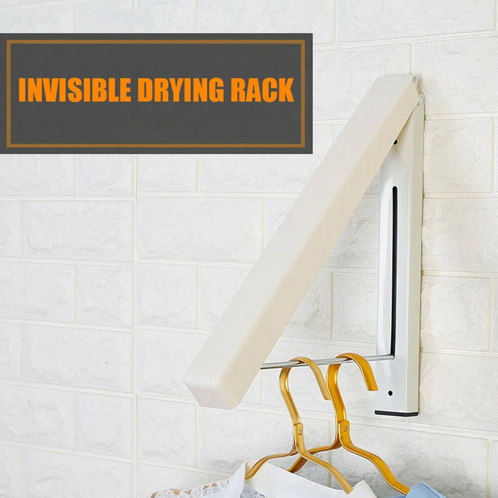 

Laundry Drying Rack Wall-mount Retractable Folding Invisible Clothes Hanger QP2