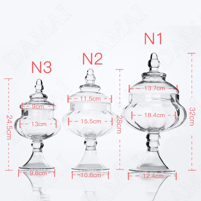 Creativity Tall Feet Clear Storage Jar with Lid European Modern Grain Dispenser Coffee Table Desktop Candy Snacks Glass Bottle 2