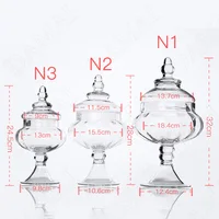 Creativity Tall Feet Clear Storage Jar with Lid European Modern Grain Dispenser Coffee Table Desktop Candy Snacks Glass Bottle 2