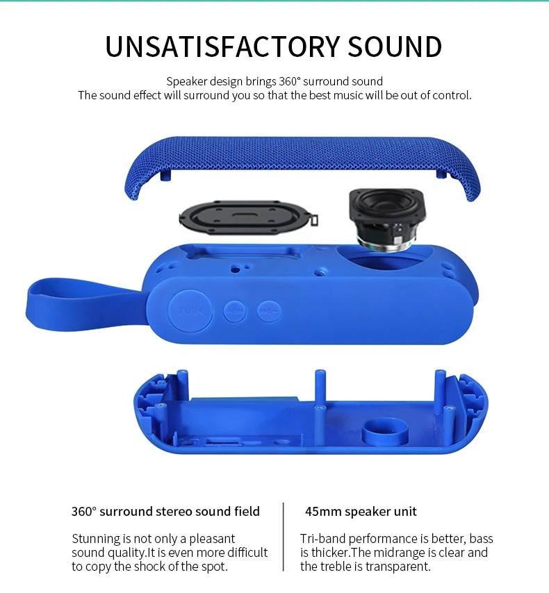 HJCE Portable Bluetooth Speaker Wireless Loudspeaker Sound System 3D Stereo Column Outdoor Speaker Support TF Card FM Aux Input