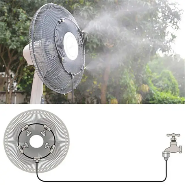 Fekete Kültéri Ködös Ventilátor Hűvösebb Vízhűtés Hordozható Terasz Mist Garden 8M Kit Vízhivarok Rajongói （Nem Tartalmaznak Ventilátorokat - Image 6