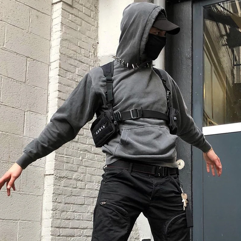 Punk Chest Bag For Women Hip-Hop Tactical Streetwear Style Waist