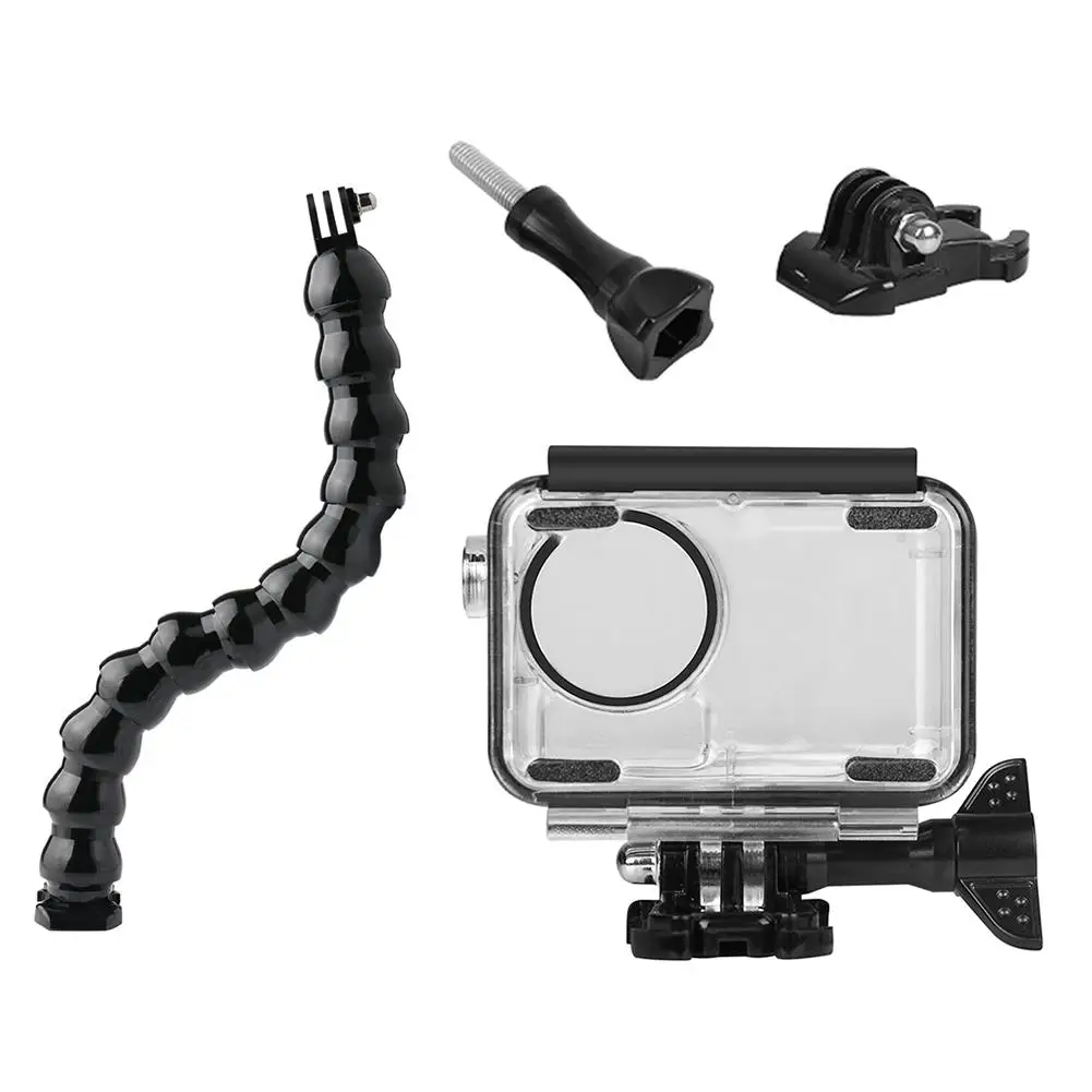 

4pcs Waterproof Diving Case Flexible 12 Section Gooseneck for DJI OSMO Action Tempered Glass Transmittance of up to 99%