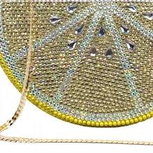 Bolsos de noche con fruta fresca y rodajas de limón para mujer, carteras de de