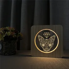 Queen Cat 3D светодиодный Arylic деревянный ночной ламповый светильник переключатель управления врезной светильник для друзей подарок вентилятора дропшиппинг