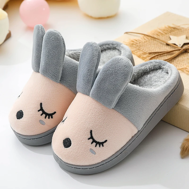 Осенне-зимние хлопковые тапочки для мальчиков домашняя обувь детские домашние тапочки с рисунком теплая обувь для девочек