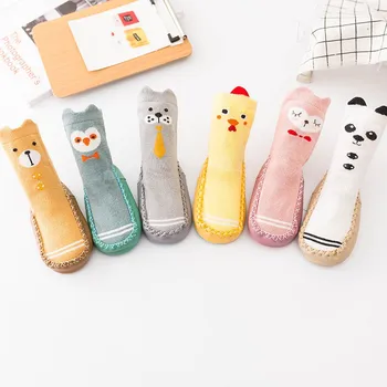 

Cotton Warm Children Cocks New Winter Spring Autumn Cartoon Baby Socks Newborn Baby Anti Slip Leather Sole Baby Floor Socks