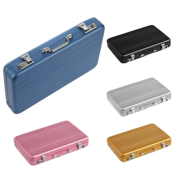 

Aluminum password box Card Case Mini suitcase Password briefcase Gold