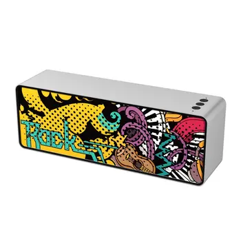 

F2 Creative Mini Wireless Card Graffiti Painting Speaker 10W Subwoofer Speaker Built-In Lithium Battery