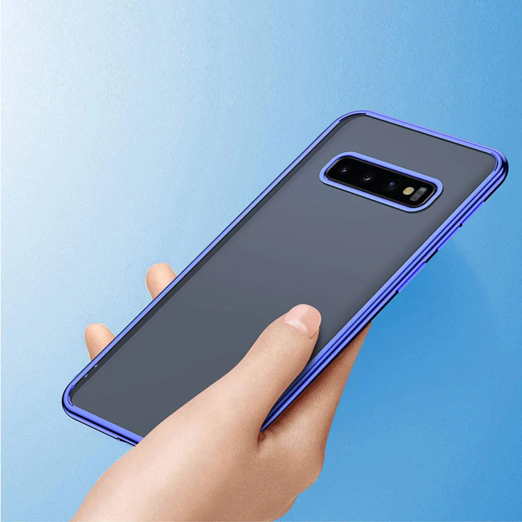 For Samsung S10 Plus Shockproof Bumper Transparent Silicone Phone case Portable Half Wrapped Phone Cases Anti-scratch Phone Case