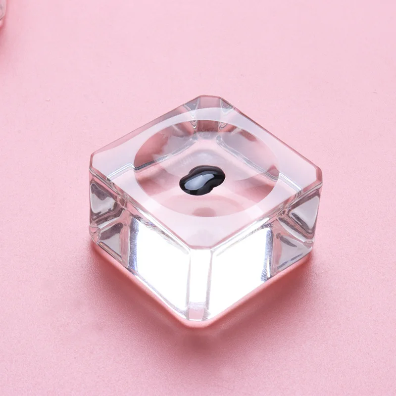 Square Crystal Glass Gasket False Eyelash Stand Glue Pad 4 Size Glue Holder Eyelashes Adhesive Pallet Paste Pad Makeup Tool For Eyelash Makeup Tools