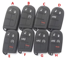 Silicone caso do carro titular keyless entrada protetor de controle remoto capa para jeep dodge chrysler 2 3 4 5 botão inteligente fob chave