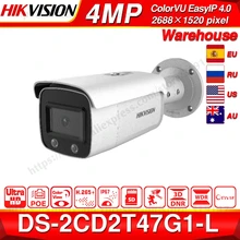 Оригинальная ip-камера Hikvision ColorVu, DS-2CD2T47G1-L, 4 МП, сетевая купольная ip-камера POE, H.265, камера видеонаблюдения, слот для sd-карты