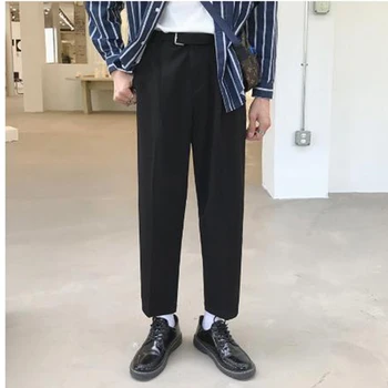 

Men Fashion Casual Straight Pants Male Vintage Suit Pant Hip Hop Trousers