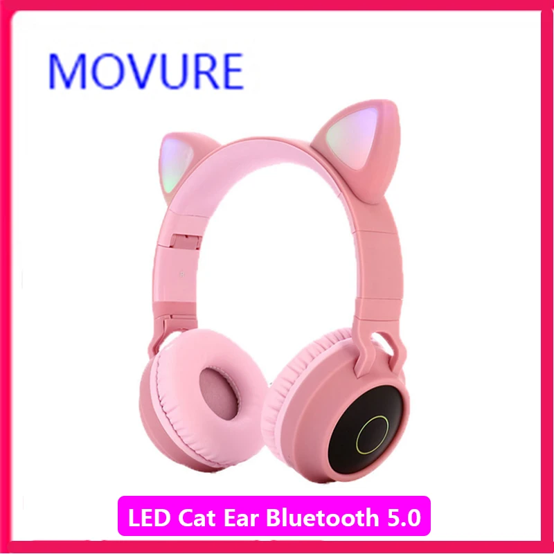 

Kids Bluetooth 5.0 New Arrival LED Cat Ear Wireless Earphone HIFI Stereo Bass Noise reduction Cancelling HIFI Stereo Bass