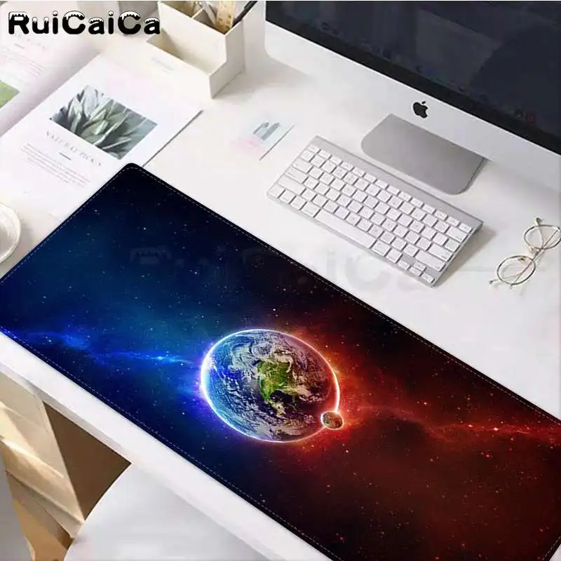 Lock Edge 40X90cm RuiCaiCa ваш собственный коврик красочные небо Луна офисные мыши геймер мягкий коврик для мыши большой коврик для мыши клавиатуры коврик - Цвет: Lock Edge 40X90cm