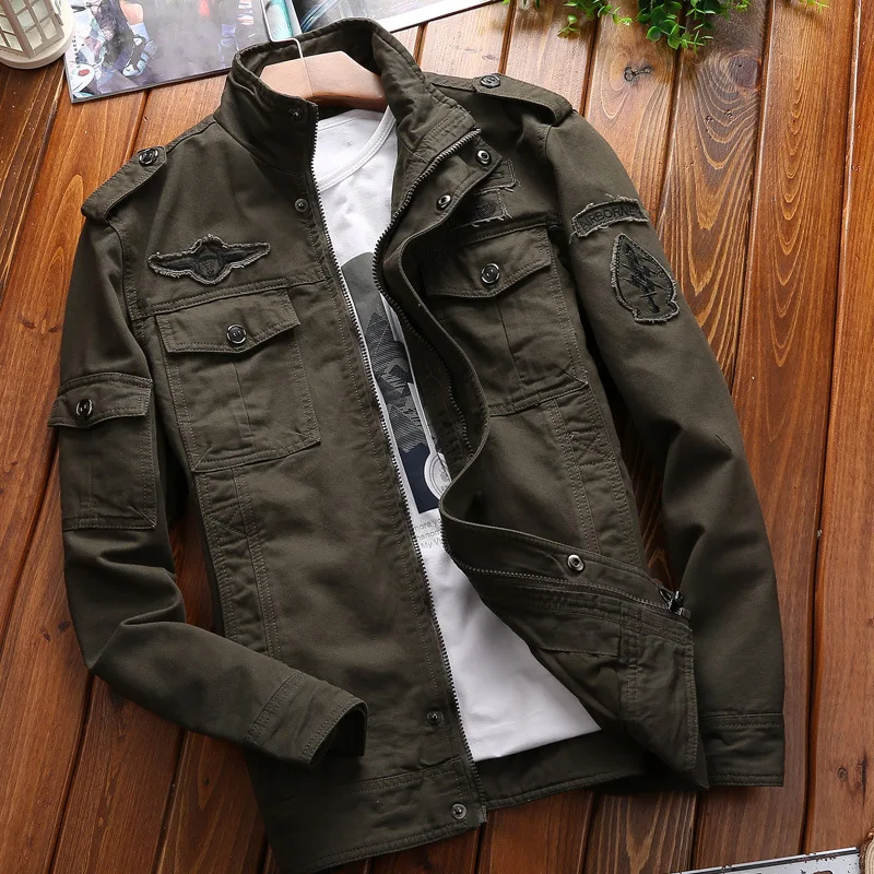

2018 Autumn & Winter Men's Cotton Washing Casual Jacket AliExpress Large Size Flight Suit Coat