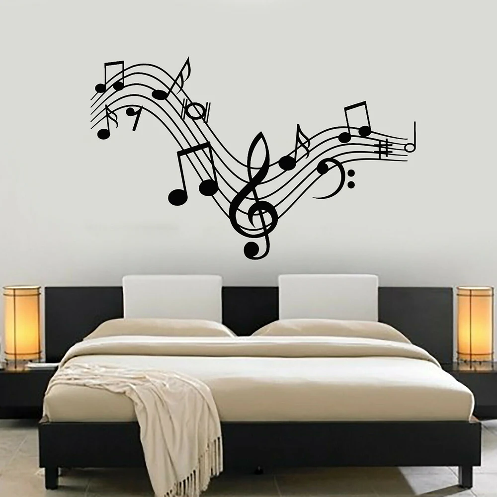 Musical Notes Music Guitar Vinyl Wall Stickers Living Room Window