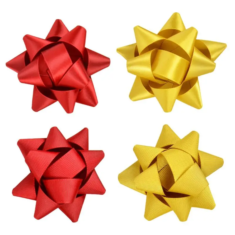 20pcs Colorful Sticker Christmas Star Flower Paper Gift Bows Craft Supplies Gift 634E