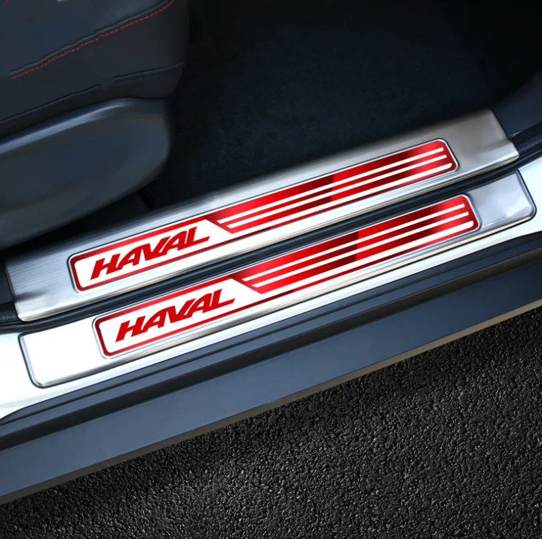 Для Haval H6 спортивные 4 шт./компл. высококачественная нержавеющая сталь порога Обложка Добро пожаловать педали отделки салона автомобиля-Средства для укладки волос