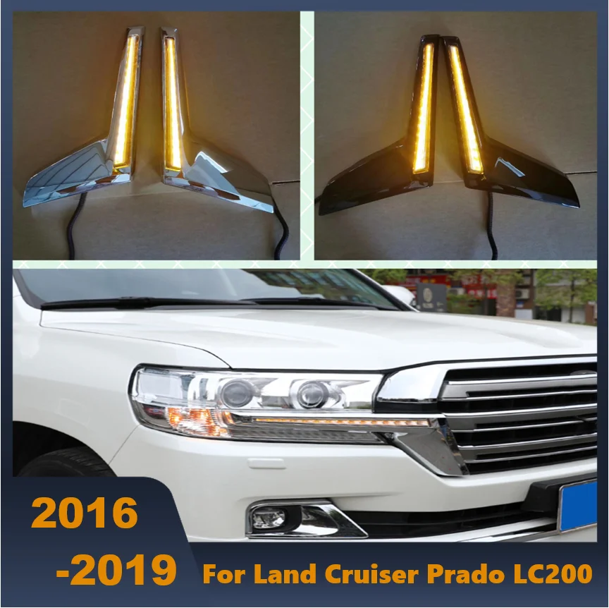 

High Quality Yellow Turn Signal LED Mirror Indicator Chrome Black Color Fit For Land Cruiser Prado LC200 2016-2019