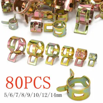 

Sturdy Spring Clips 80 pcs Automotive Vacuum Fuel Clamp 65Mn spring steel Parts