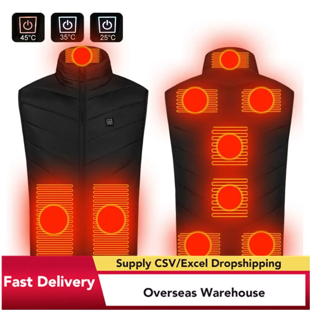 

2020 New 8 Places Heated Vest Men Women USB Heated Jacket Infrared Jacket Thermal Clothing Hunting Vest Winter Jackets Men weste