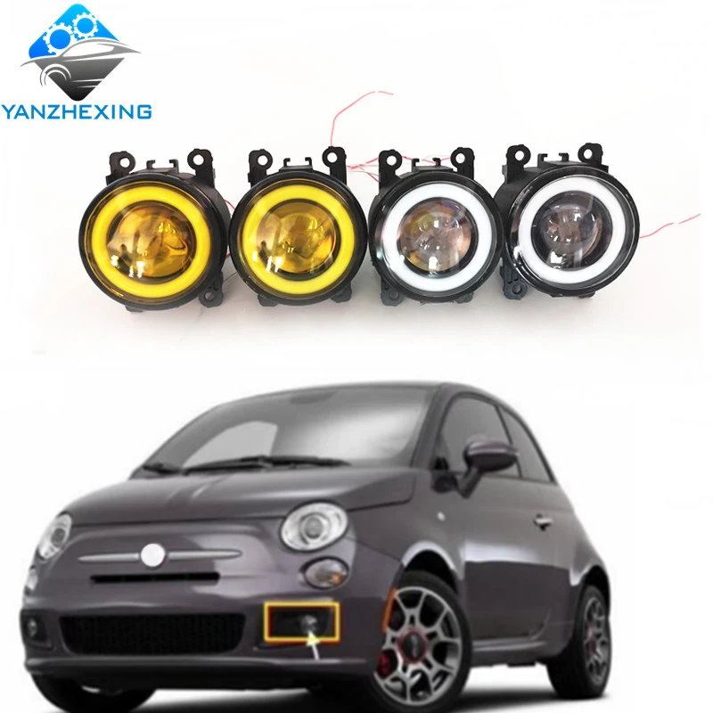 

2pcs NEW Angel Eyes Car styling front bumper LED fog Lights with len For fiat 500 sport 2014 For Fiat Punto EVO 2010 2011 2012
