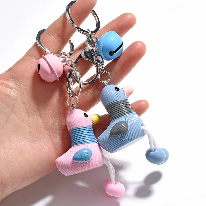 2020 Long-legged duck key chains cartoon resin chain pendant creative car bag couple ring small gift | Украшения и аксессуары