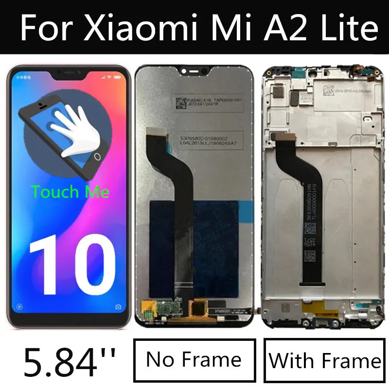 ЖК-дисплей 5 84 дюйма для Xiaomi Mi A2 Lite с сенсорным экраном и дигитайзером в сборе MiA2
