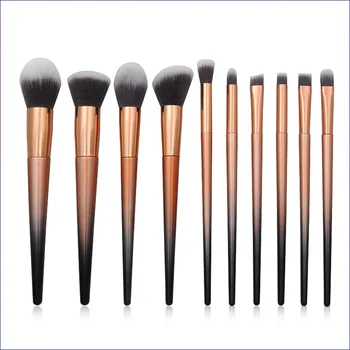 

Make Up 10 pcs Makeup Brushes Set Plastic Gradient Handle Loose Powder Eye Brushes Makeup Tools Eye Brush Cosmetics Brushes Set