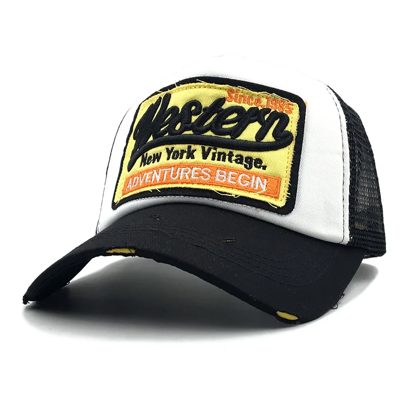 

Летняя женская дышащая шапка-тракер в стиле хип-хоп желтого и зеленого цветов