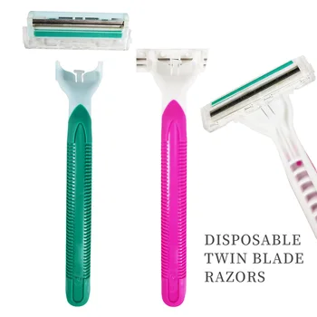 

Blue Zoo Stainless Steel Shaving Cream Razor Manual Hotel Travel Disposable Double Layer Replaceable Plug Shaver