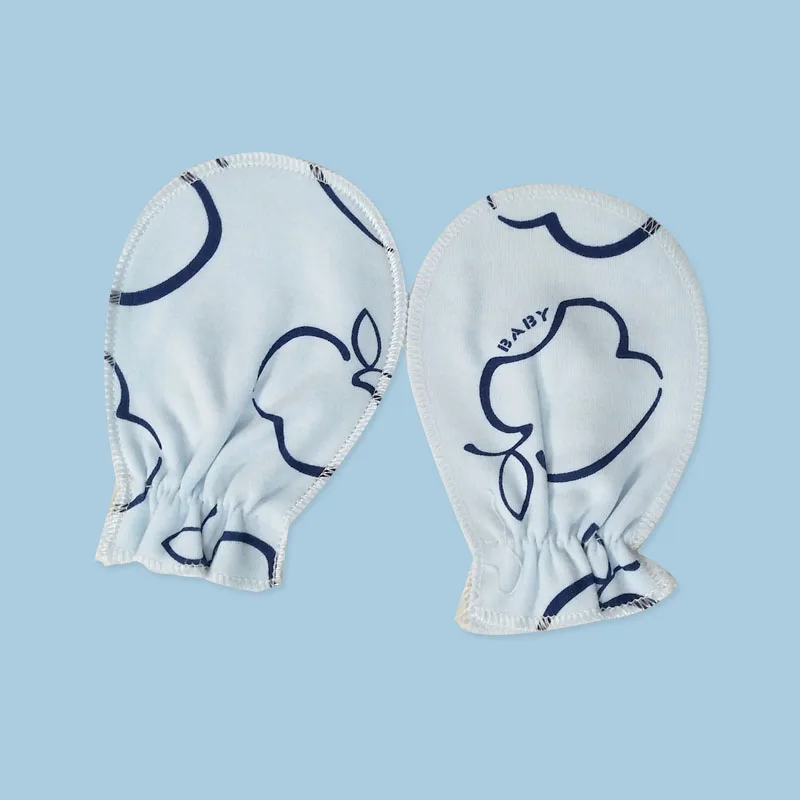 2 pairs 03 Варежки для новорожденных; детские перчатки с защитой от царапин; Модный защитный хлопковый комбинезон для малышей - Цвет: 2 pairs 03