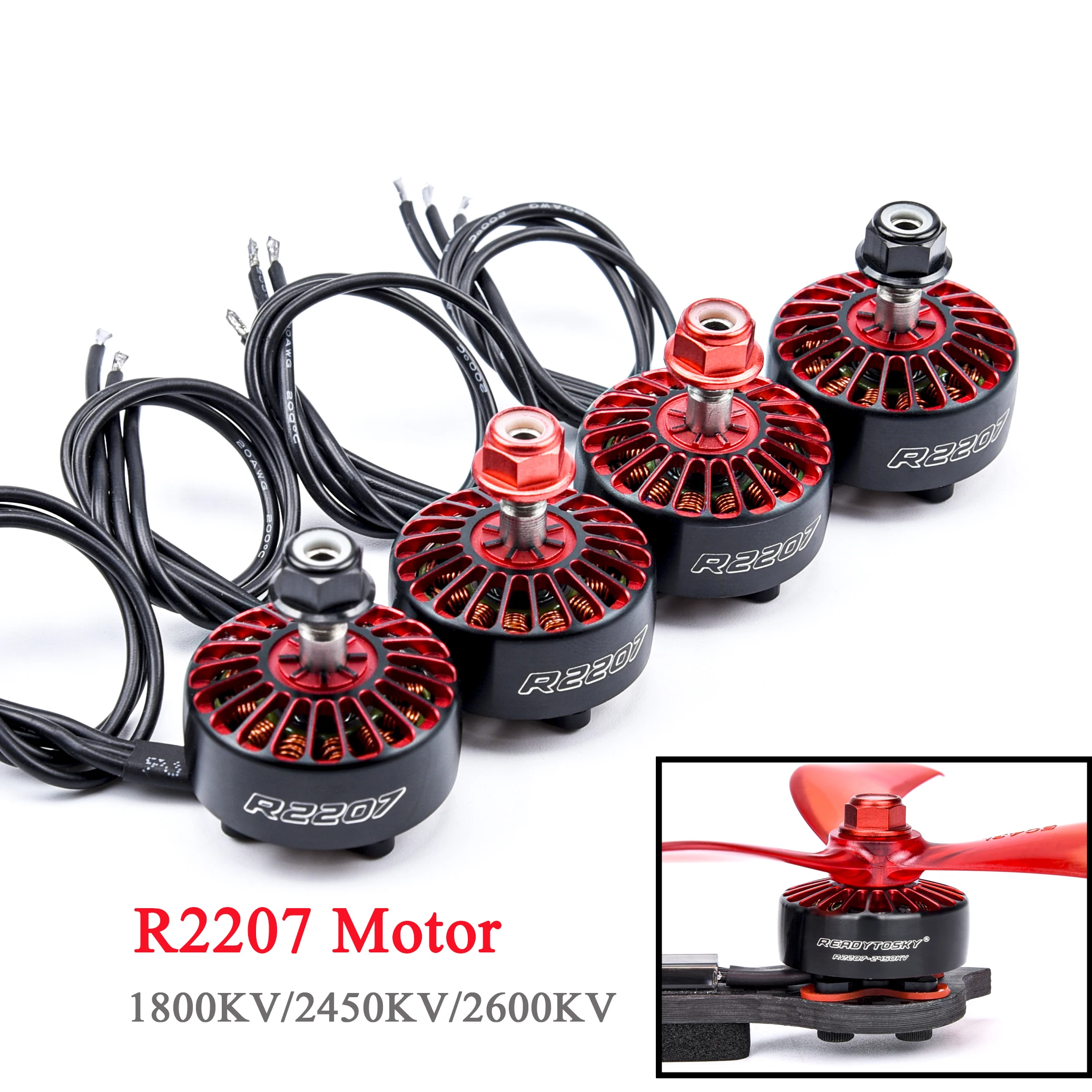 4 шт./лот R2207 2207 1800KV 2450KV 2600KV бесщеточный двигатель CW / CCW Для RC FPV Racing Drone Quadcopter