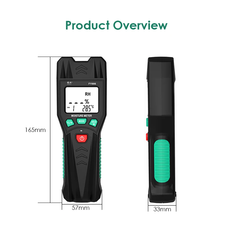 Two Pins Digital Wood Moisture Meter 7 Categories of Materials Humidity Tester Timber Damp Detector with LCD Display Backlight wood moisture meter