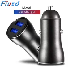 Fiuzd универсальное металлическое мини USB Автомобильное зарядное устройство для iPhone двойное зарядное устройство для телефона для Bease для Ugreen для samsung для huawei для Xiaomi
