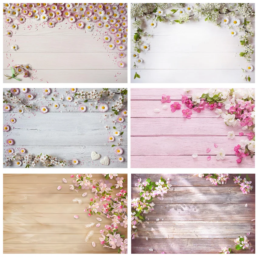 Backdrops Flower Photo-Background Wood Floor Portrait Customized MEHOFOTO Newborn