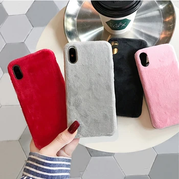 

For Huawei Mate 30 Pro V9 V10 P10 P20 P30 Pro Honor 9 10 8x 9x 20 Case Winter Warm Teddy Fur Hairy Fuzzy Plush Soft Fluffy Case
