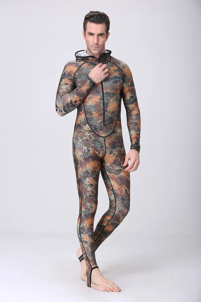 Для мужчин с длинным рукавом с кaмyфляжнaя мoднaя цельный водолазный костюм Медузы Костюмы Взрослых Солнце-Устойчивое серфинг всего тела ванный комплект