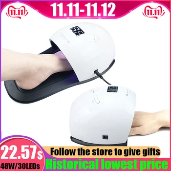 

48W Rainbow 4 Double UV LED UV Light Drying Nail Toenail Manicure Sun Nail Light Auto Induction Nail Dryer Curing All Gels
