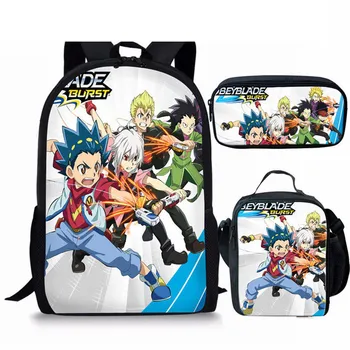 

Three-piece Set School Bags Anime Beyblade Burst Kids Lunch Box School Bookbags Bagpack For Teenagers Girls Boys Backpacks