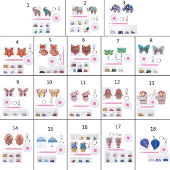 

Keychains Diamond Painting Kits Full Drill Diamond Painting DIY Key Ring Gift