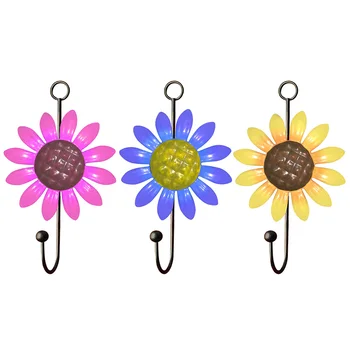 

3pcs Home Decor Easy Install Bedroom Wall Mounted Towels Hanger Flower Shape Coat Hook Iron Art Scarves Bags Heavy Duty Bathroom
