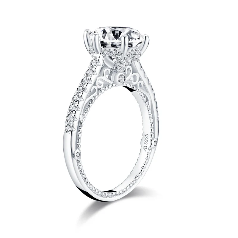 AINUOSHI Трендовое серебро 925 пробы 2,65 карат кольцо с круглой огранкой Halo обручальное кольцо с имитацией бриллианта серебряные обручальные кольца ювелирные изделия подарки