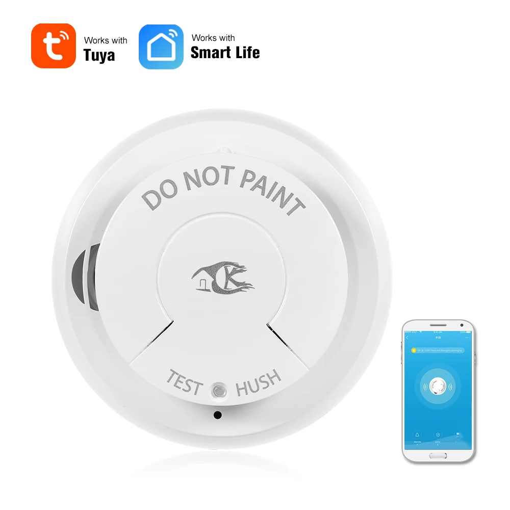 

Wifi Smoke Detector Smart Fire Alarm Sensor Wireless Security System Smart Life Tuya APP Control Smart Home For Home Kitchen