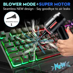 Kit de nettoyage d'ordinateur Portable 3 en 1, Mini aspirateur de clavier, souffleur électrique sans fil 