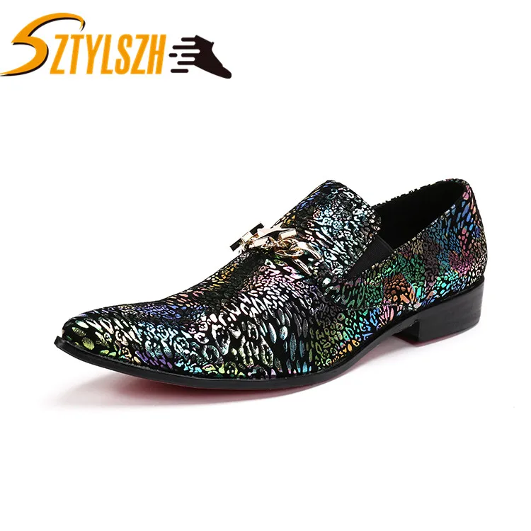 

New Office Men Dress Shoes Italian Wedding Man Casual Shoes Oxfords Suit Shoes Man Flats Leather Colorful Shoes Zapatos Hombre
