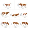 Evemodel 36pcs Model Trains HO Scale 1:87 Model Horses Cows Farm Animals with Model Figures 4