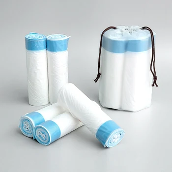 

Household 10 Rolls Garbage Bags Handy Kitchen Garbage Bags Automatic Closing Drawstring In Bathroom Garbage Bags